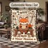 Forest Spider Theme Throw Blanket Custom Name Text Personalized Blanket Soft Cozy Blanket for Home Sofa Bed
