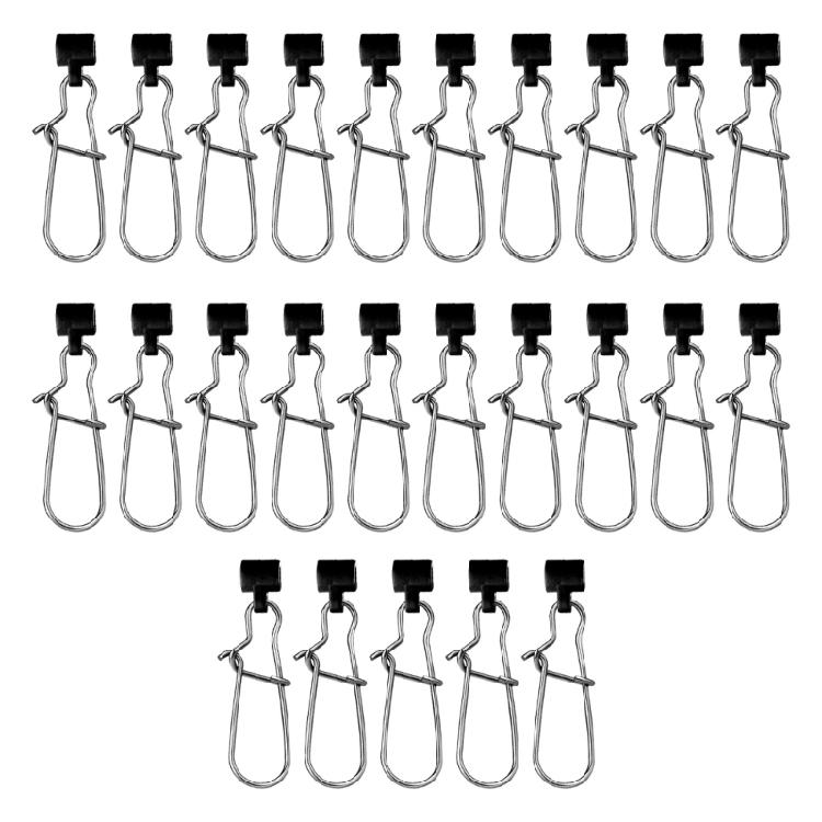 25PCS Stainless Steel Fishing Line Sinkers Lock Snaps Universals Fishing Float Connectors Fishing Clip Hanging Baits Pin