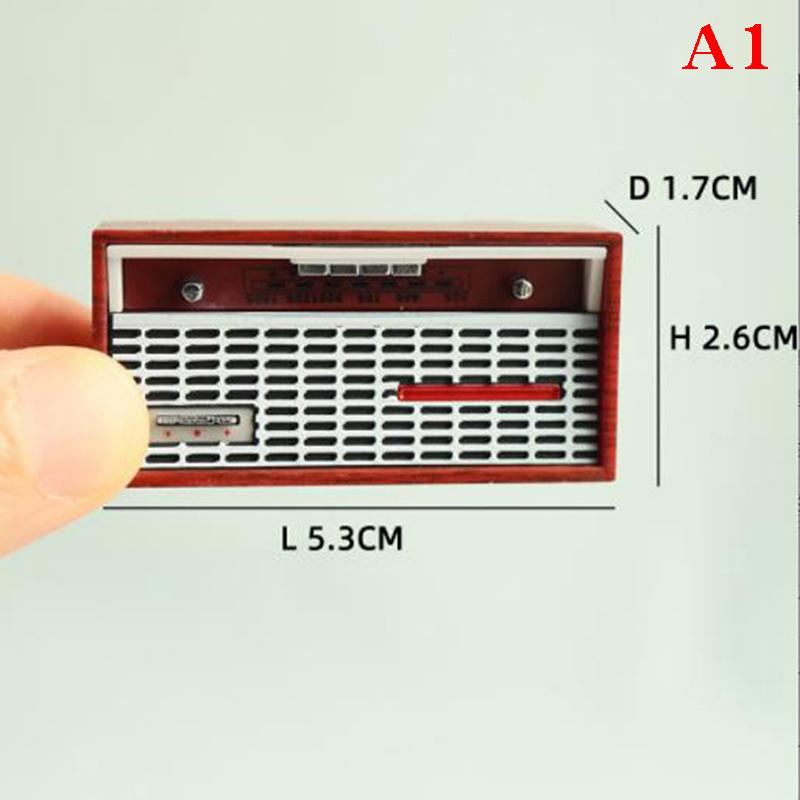 1/12 Dollhouse Miniature Radio Simulation Old-Fashion Retro Radio Model Mini Tape-recorder Doll House Furniture Accessories