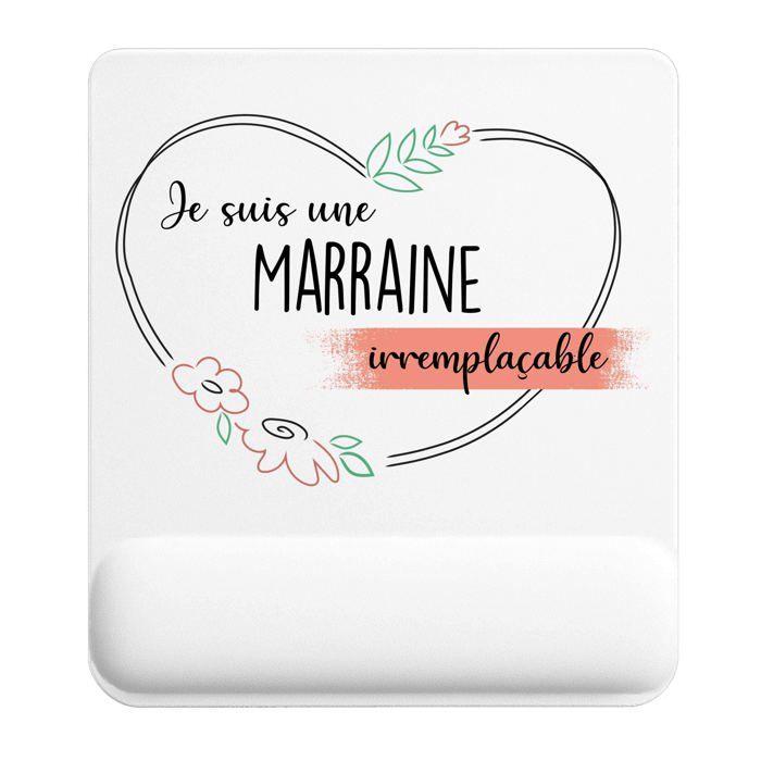 Tapis de souris - PLANETEE - Marraine irremplaçable - Multicolore - 22 x 18 cm - Épaisseur 3 mm