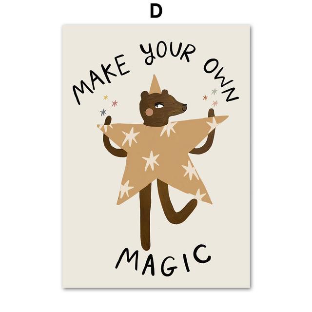 Léopard Lapin Ours Tigre Souris Arc-en-ciel Drôle Art Mural Toile Peinture Nordique Affiches Et Impressions Mur Photos Enfants Chambre Décor Sans Cadre