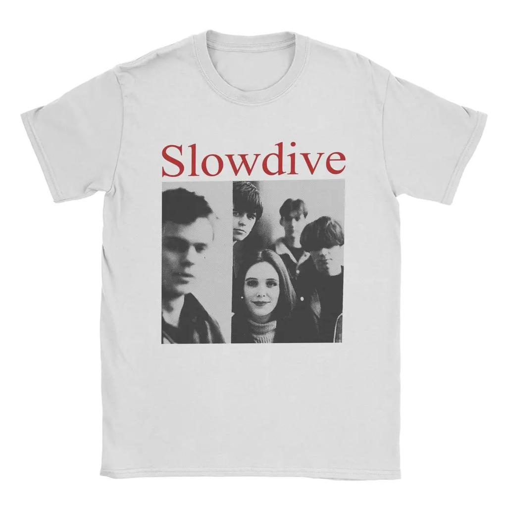 Slowdive 90-talls T-skjorte for menn 100% bomull avslappede T-skjorter mannskapshals T-skjorter kort ermet klær gave