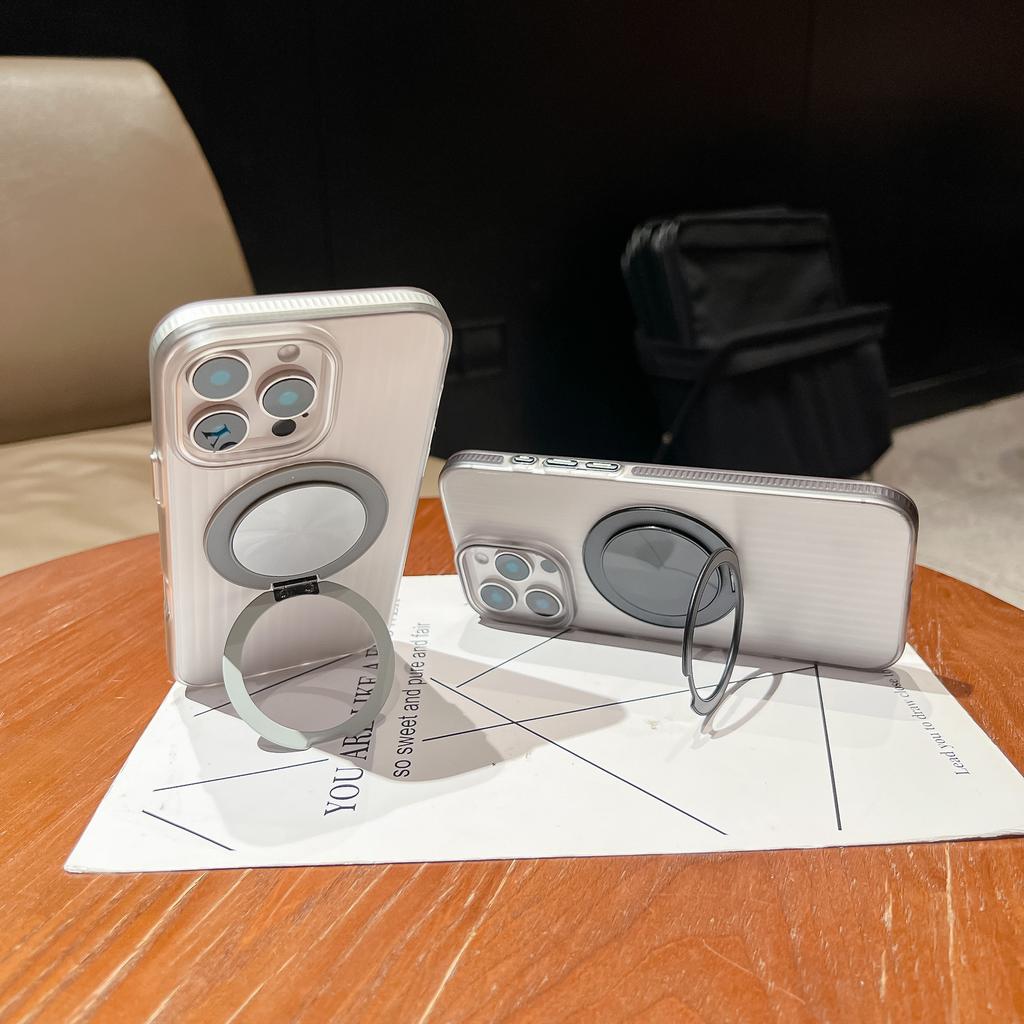 A 360-degree Rotating Stand for IPhone16E Phone Cases and A Corrugated Magnetic Large Hole Protective Case for Apple 15 ProMax