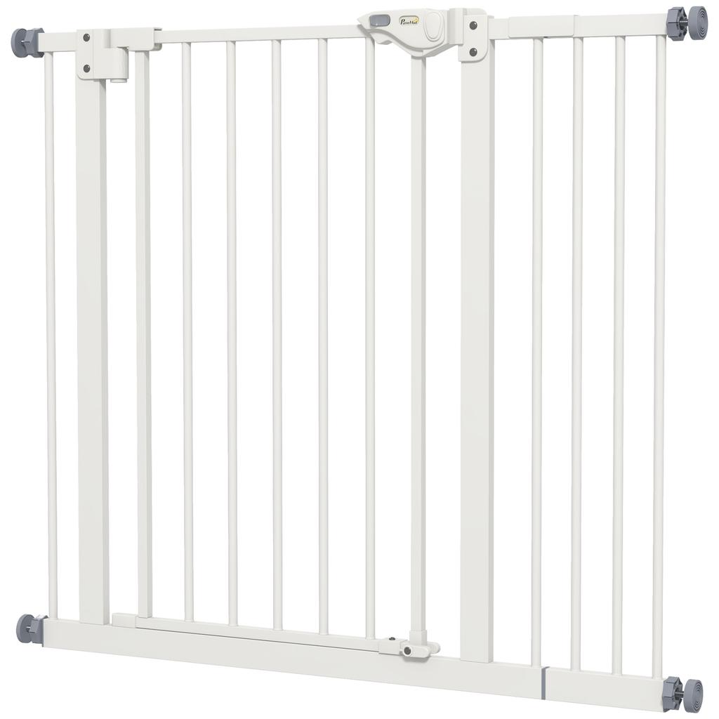 Adjustable Safety Gate w/ One Extensions, Four Adjustable Screws, White