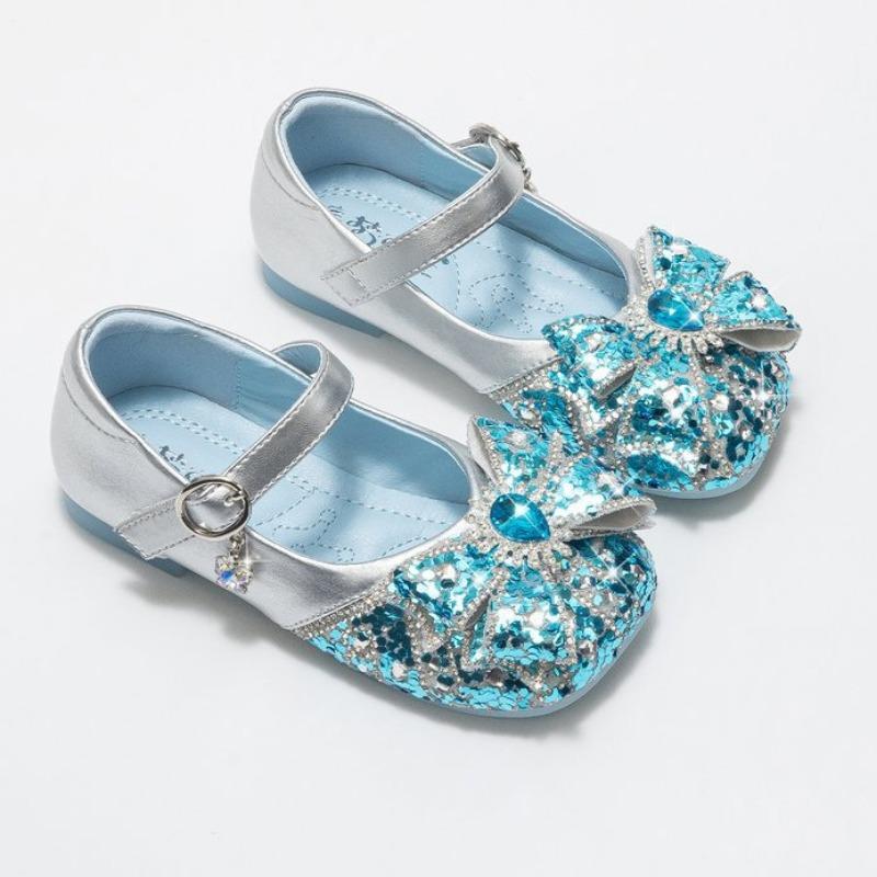 Dívčí boty Dětské princeznovské boty Lesklé křišťálové boty Aisha Malé kožené boty Dětské kamínkové boty na vystoupení