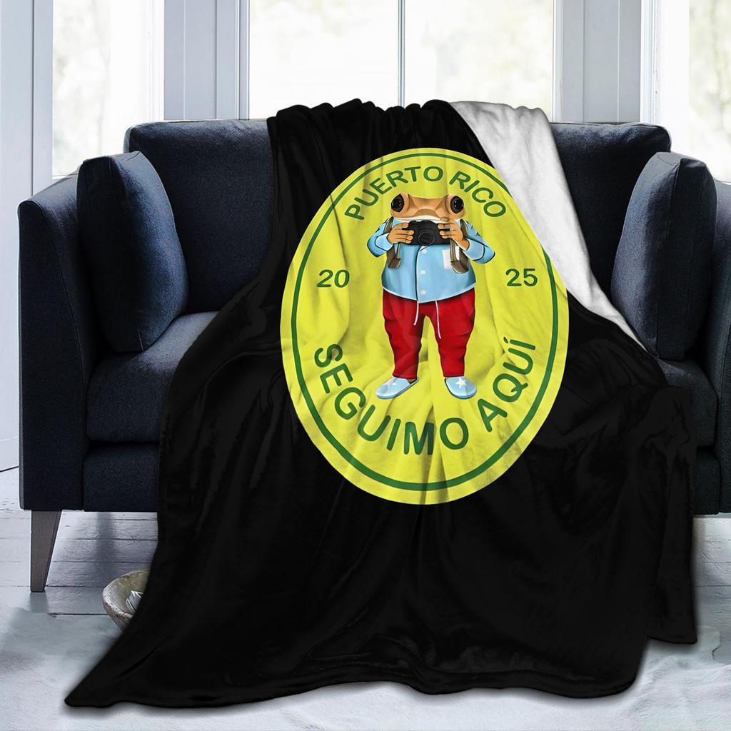 DTMF Más Fotos Puerto Rico Frog 2025 Fleece Throw Blanket Bad Bunny Blankets for Sofa Couch Ultra-Soft Bedspread,