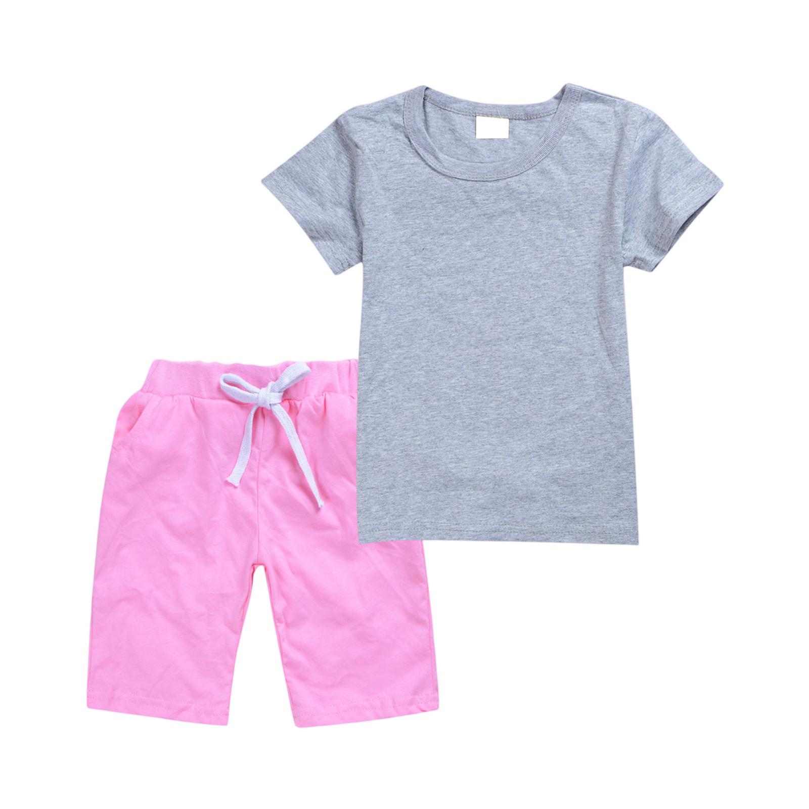 Girls  2,Piece Set , Color Tee & Shorts Outfit 160