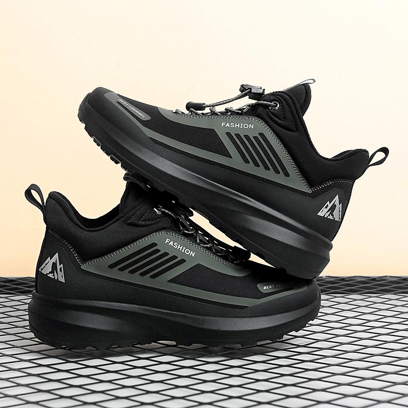 New Men's Hiking Shoes Outdoor Waterproof Anti-Slip Sports Shoes Men's Casual Lightweight Plush Warm Hiking Shoes Sneakers Men