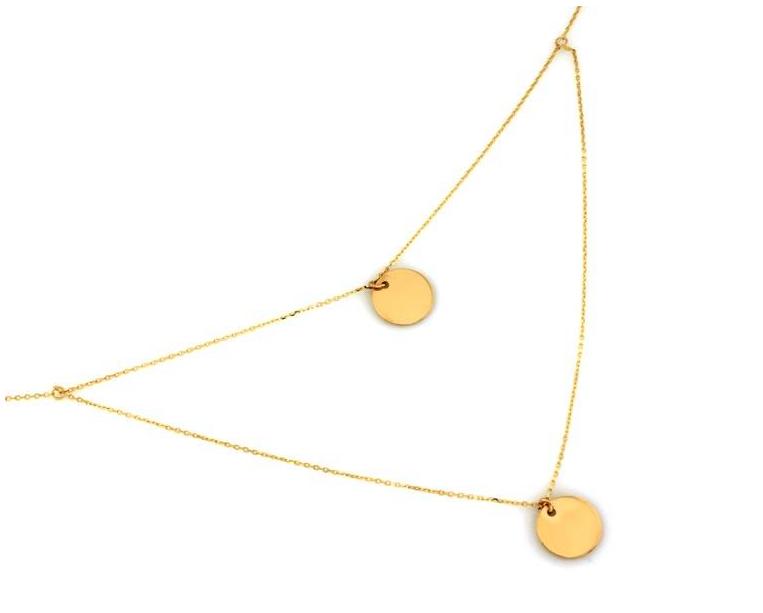 Gold Necklace Women's Chain Celebrity Steel Pendant Smooth Hoops