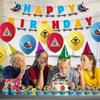 Thomas Train Birthday Party Supplies Include Cake Topper, a Banner, Balloons