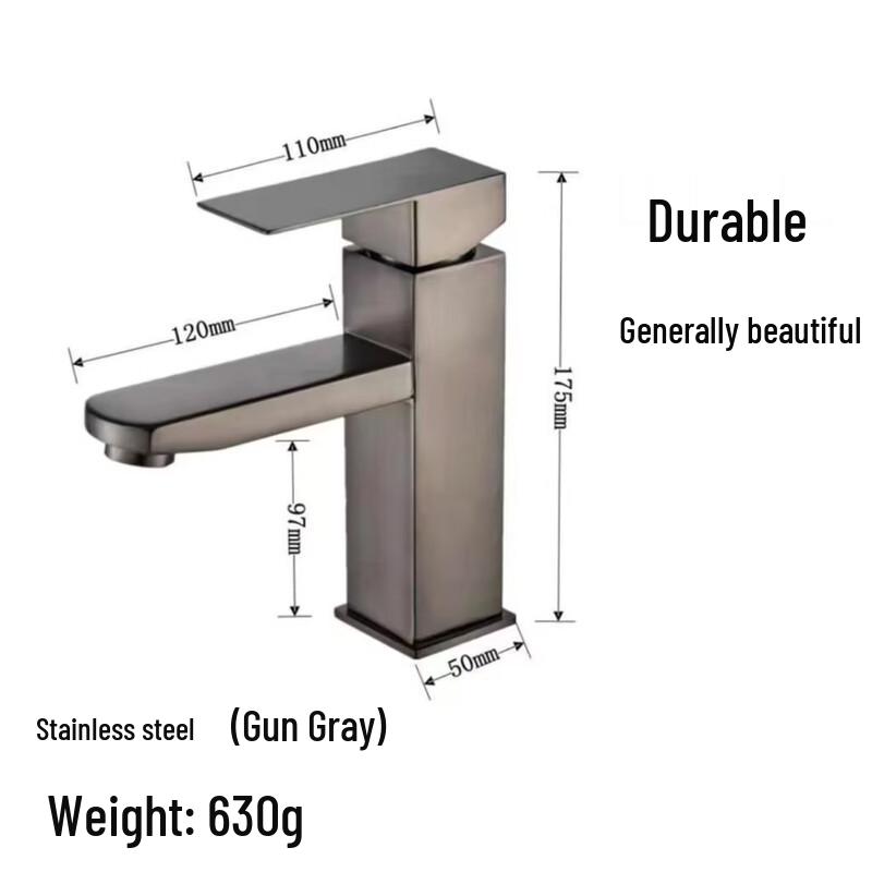 TLXT Stainless Steel Square Basin Mixer Faucet