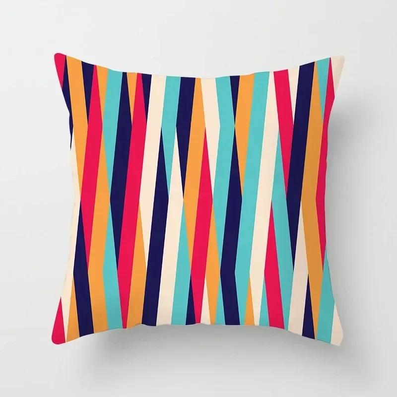Car Living Room Sofa Cushion Cover Luxury Home Decoration Pillow Cover Rainbow Geometric Aesthetic Cushion Cover