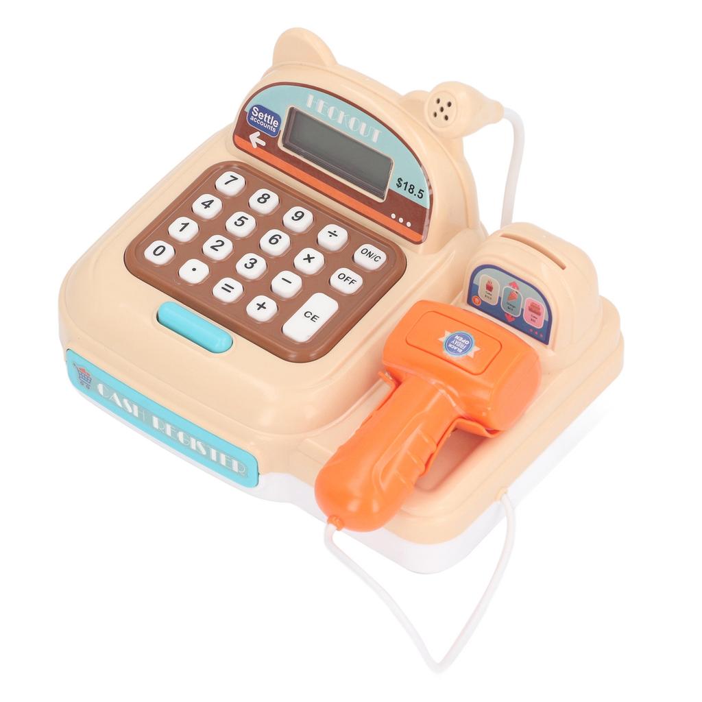 Children Play Cash Register Toy Fun Supermarket Checkout Toy with Microphone Sounds for Boys Girls Toddlers