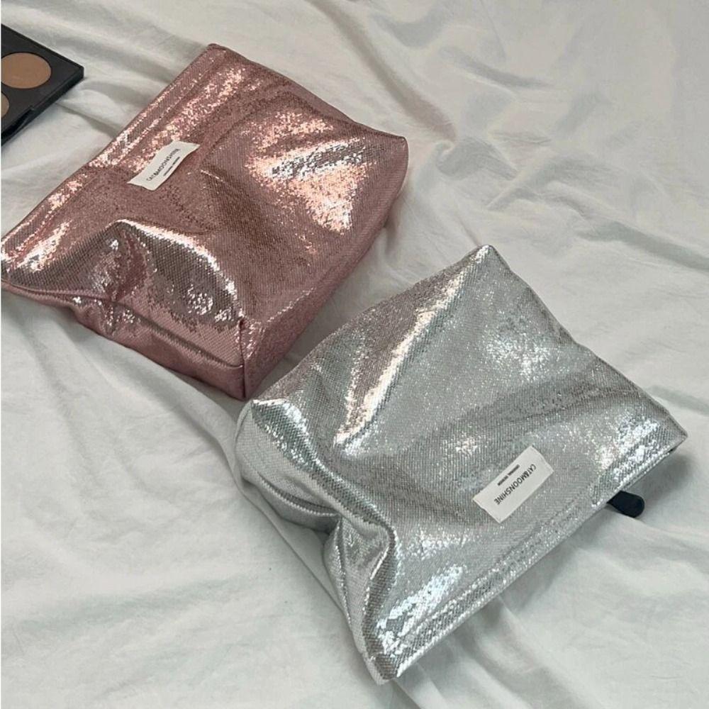 New Shiny Sequins Makeup Bag Large Capacity Zipper Organizer Pouch Clutch Cosmetic Handbag Travel