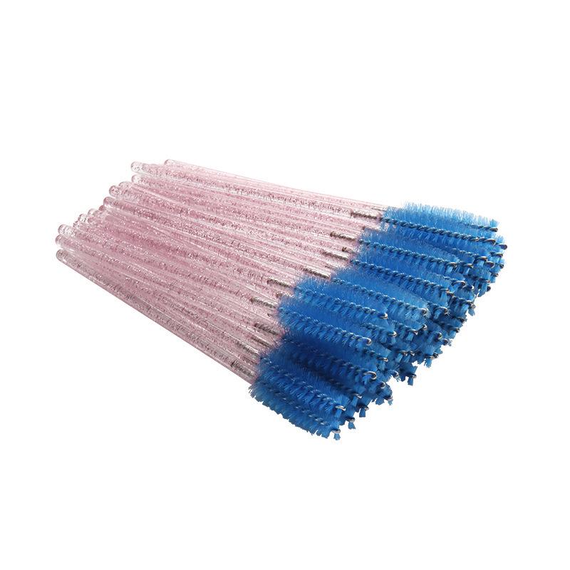 Pack of 50 Disposable Crystal Rod Eyelash and Eyebrow Spiral Brushes