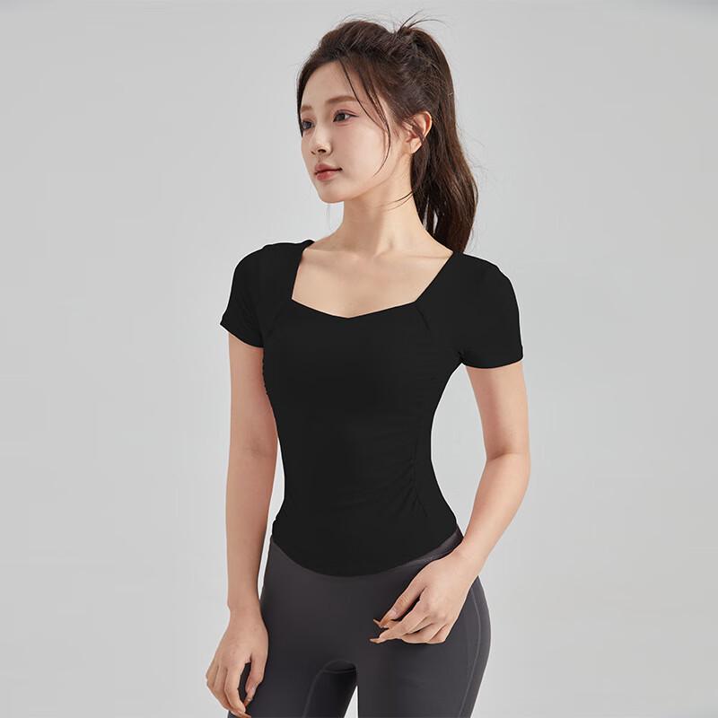 OEING Women s Short Sleeve Side-Ruched Yoga Fitness Tee S-XL