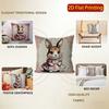 2D Cute Dressed Rabbits Pillowcase For Home Decor Pattern Cushion Cover Suitable For Sofa Bedroom Car Pillow Cover