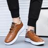 Lace-up Waterproof Casual Shoes, Shallow Opening, Soft Sole, Soft Upper, Low-top Men's Single Shoes
