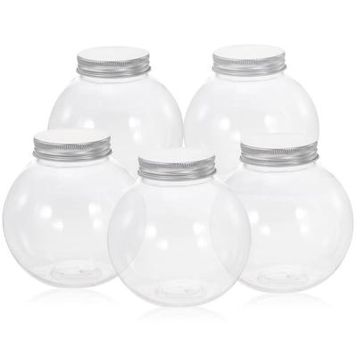 5pcs 500ml Christmas Candy Jar Ball Shaped Candy Cookie Snack Chocolate Packing Bottle Container New Year Decoration