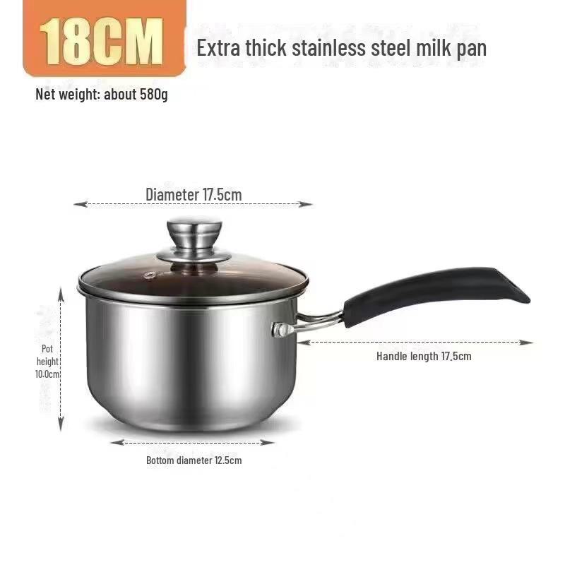 

Двошарова пароварка з нержавіючої сталі: Індукційна супова й рибна плита великої ємності 18CM milk pot