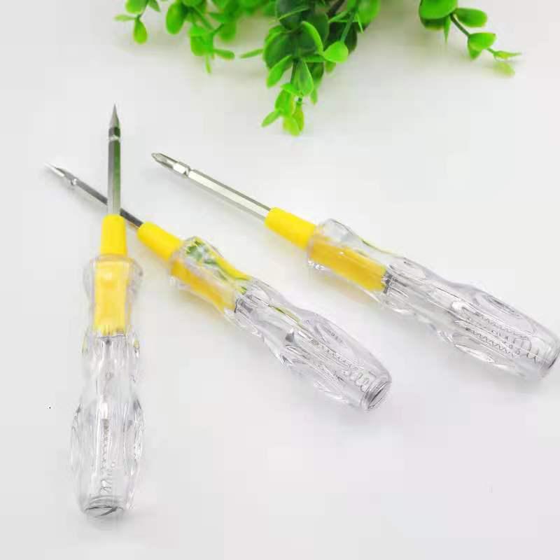 Dual-Use Phillips & Slotted Head Stainless Steel Electrical Test Pen for Electricians