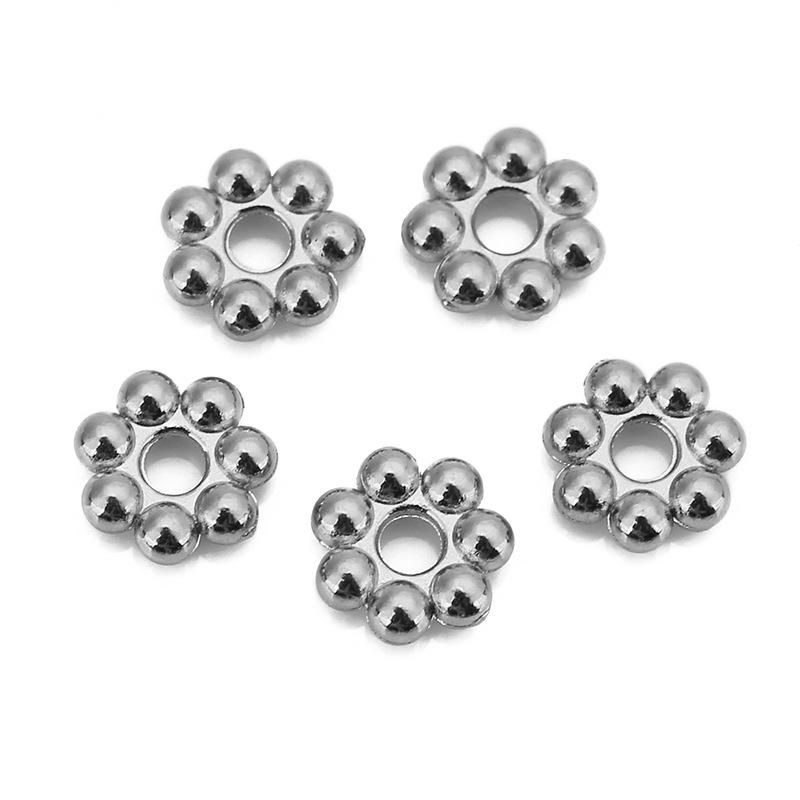 

18K Нержавеющая сталь Снежинка Шайба Колпачки для бусин-ромашек и Разделители для DIY ювелирных изделий 3mm