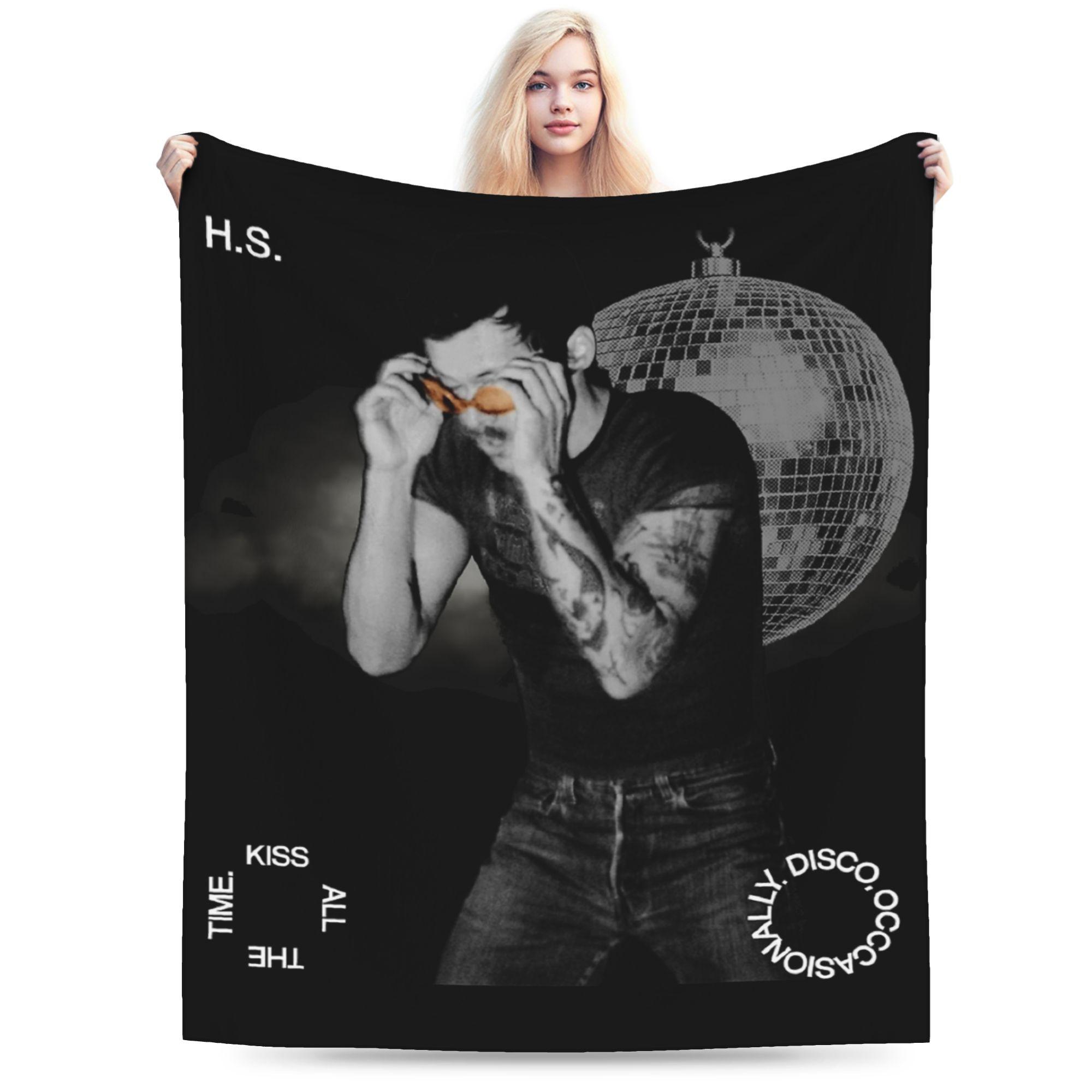 Harrys Styles Kiss All the Time Disco Occasionally Blankets Coral Fleece Plush Decoration Aperture Soft Throw Blankets 75X95CM
