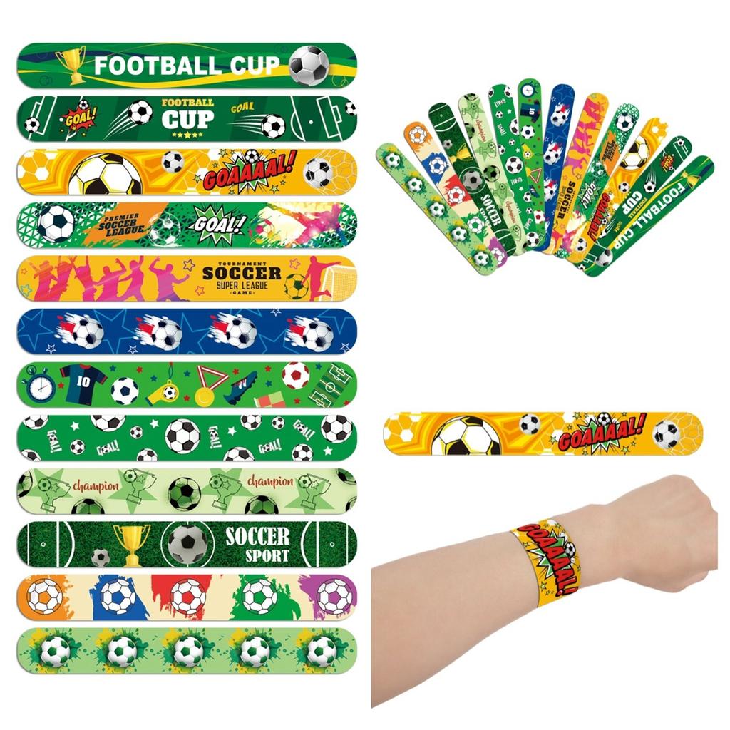 A Set Of 12 Children's Wristbands, Cartoon, Cartoon, Green Football, Clapping Circle, Championship , Clapping Circle Party Gift