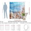 Beach Coastal Seashell Ocean Shower Curtain Waterproof Tropical Bathroom Decor Curtain Nautical Starfish Design