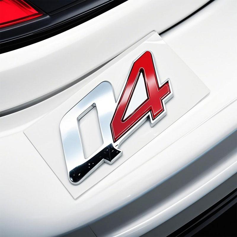 1Pc ABS Q4 emblem badge logo car stickers for Maserati president V6 V8 Ghibli levante body tail four-wheel drive trunk refit accessories