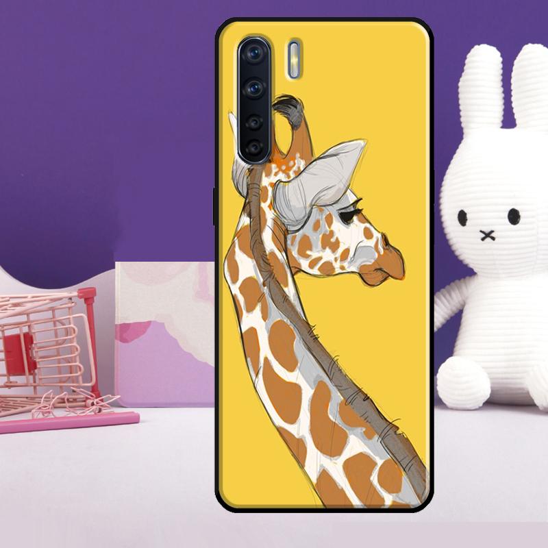 Cute Cartoon Giraffe Case For Oppo A18 A38 A78 A98 A58 A60 A80 A40 A96 A76 A16 A94 A74 A54 A15 A17 A57 A77 A5 Pro