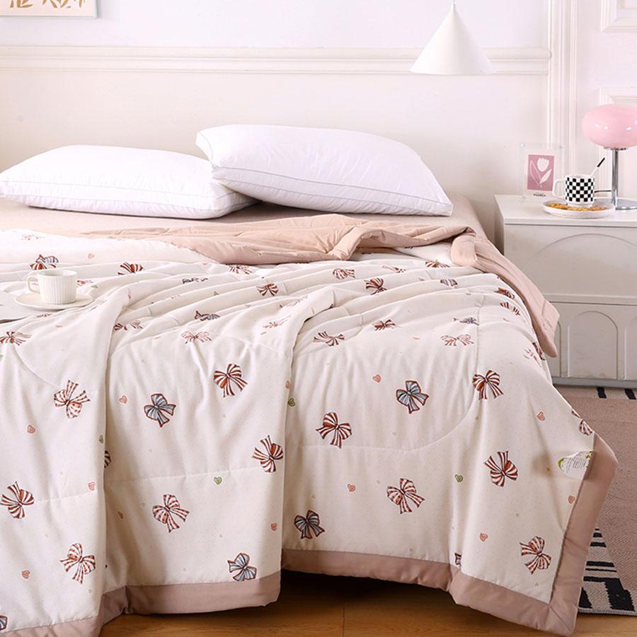 Class A Washed Cotton Summer Quilt Can Be Machine Washable Printed Air Conditioning Quilt Soft Waxy Thin Double Cover Blanket