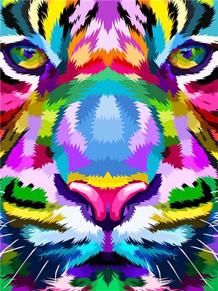 5d Diy Diamant Malerei Mosaik Tiere bunte Wohnkultur Stickerei Hund Kreuzstich Wandaufkleber Full Round 20x30CM