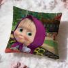 Cartoon M-Masha And The Bear Cushion Cover Premium Comfort Reversible Pillow Cove -Two In One Design For Any Room & Car Interior
