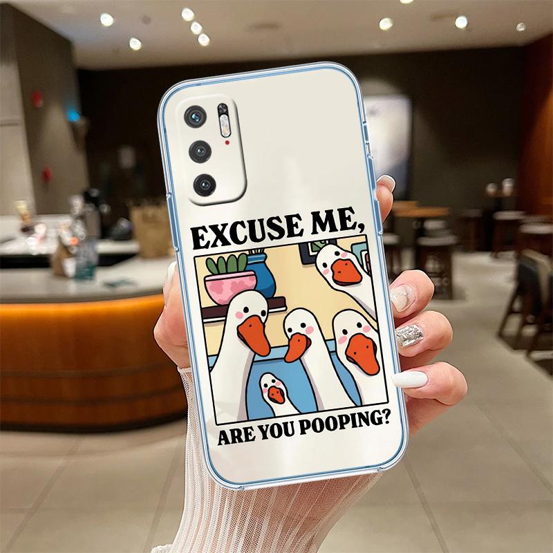 UP27 DUCK Cartoon Transparent Phone Case for Motorola Moto G7 G8 G9 G84 G85 G73 G24 G15 Z2 Play Power Plus