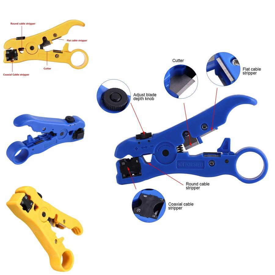 Coax Coaxial Rotary Cable Wire Cutter Stripping Tool Rg59 Rg6 Rg7 Rg11 Stripper