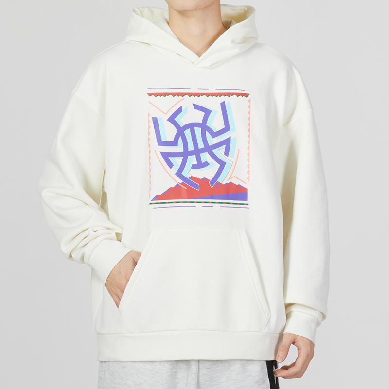 Adidas Graphic Print Sports Casual Hoodie Men Tops White IB3028