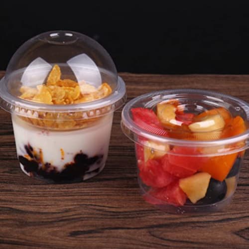 Healifty 25-Piece Disposable Pudding Cups, Plastic Salad Cups, Dessert Bowls with Lids, Clear Ice Cream Holders, Small Drink Containers for Parfaits,