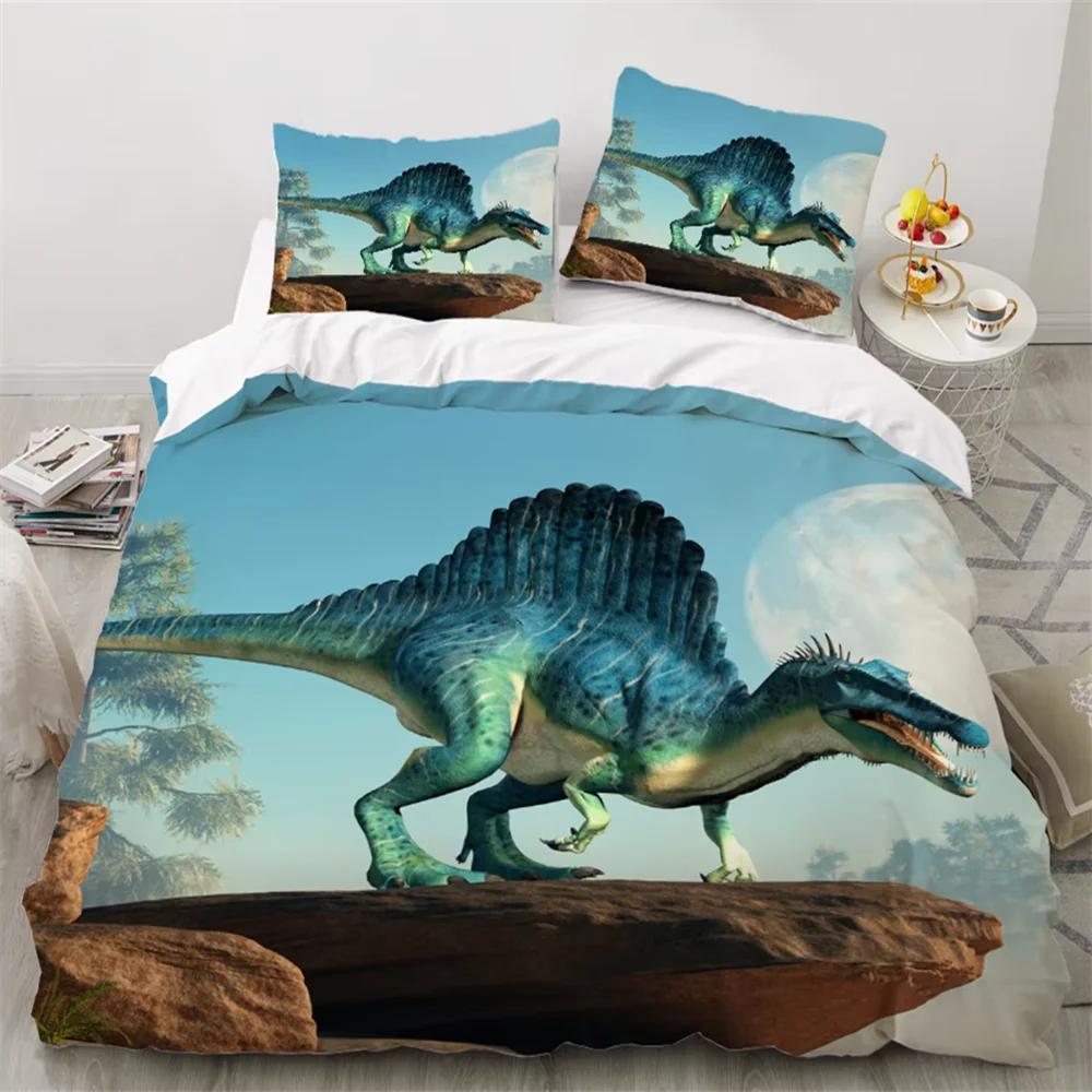 3D Dinosaur Printed Duvet Cover King Twin Queen Double Size Kit UltraFine Fiber Pillowcase New  Bedspread