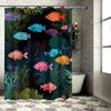 Vibrant Coral Reef Fish Shower Curtain Waterproof Fabric for Bathroom Decor