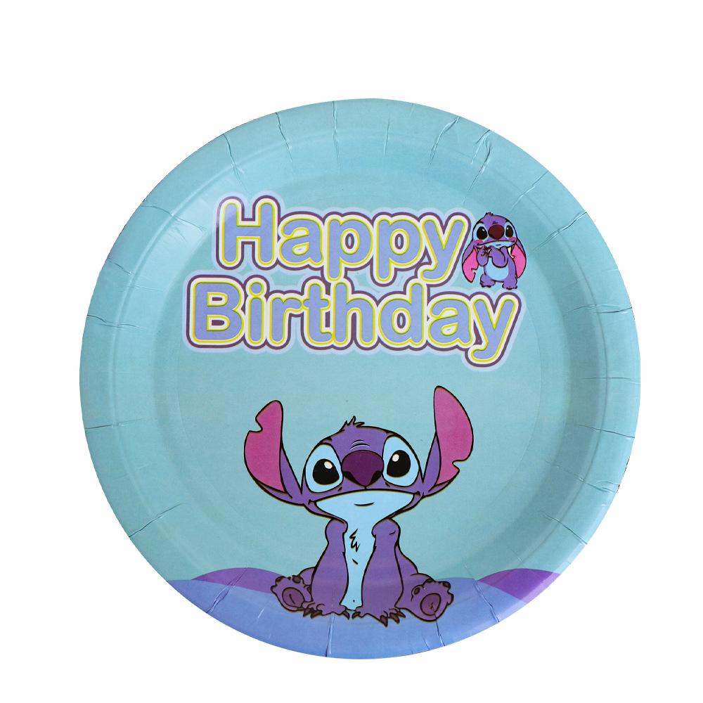 Blue Stitch Birthday Party Disposable Tableware Set - Plates, Cups, and Napkins for Boys