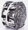Soimoi 40Pcs Block & Paisley Print Cotton Precut Fabrics For Quilting Craft Strips 2.5 Inches Jelly Roll - White &