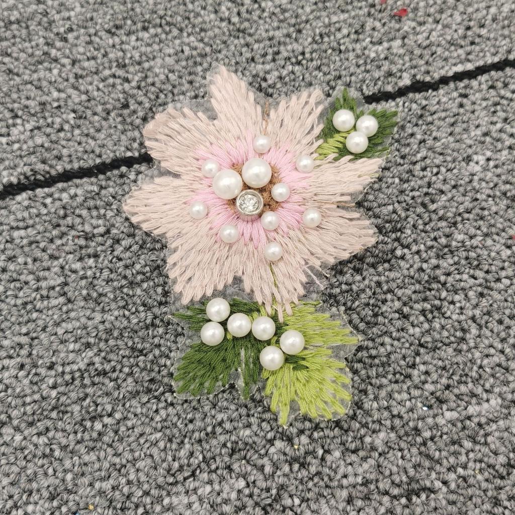 Imitation Hand Embroidery Flower Beads Color Ethnic Style Diy Decorative Patch Decal Accessories