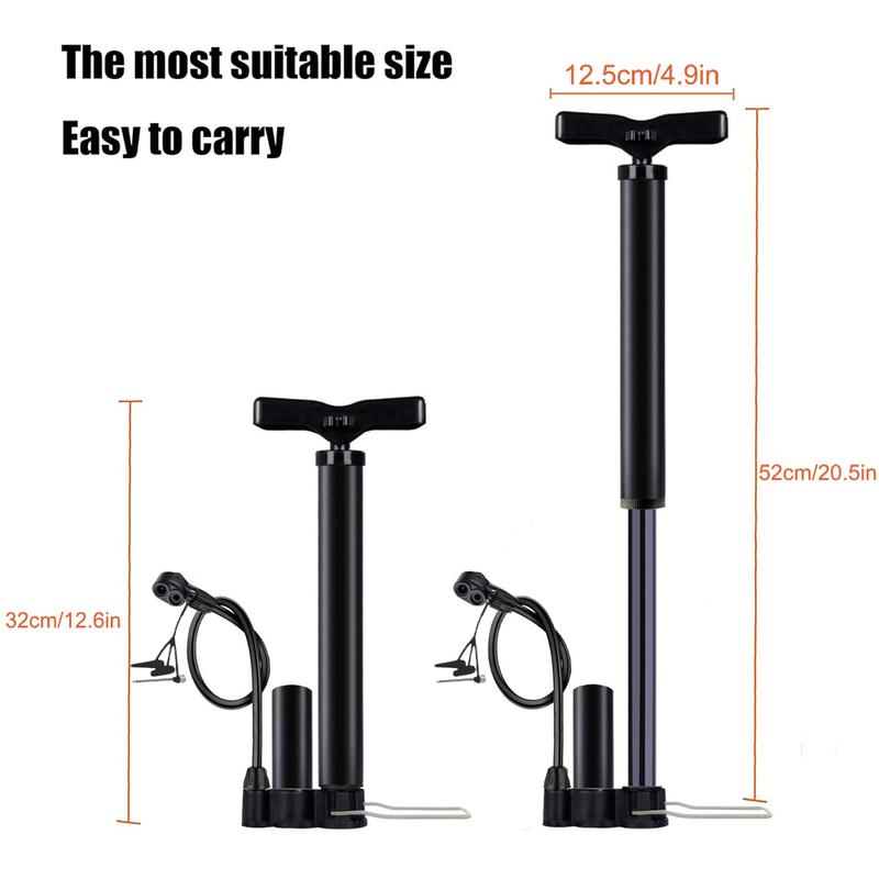 Fahrradpumpe, Luft-Fahrradpumpe Inflator für Presta- und Schrader-Ventil Reifen Ball Fahrrad Tragbare Pumpen 160PSI & 11BAR