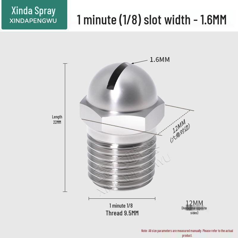 Stainless Steel High-Pressure Anti-Clog Atomizing Spray Nozzle Fan