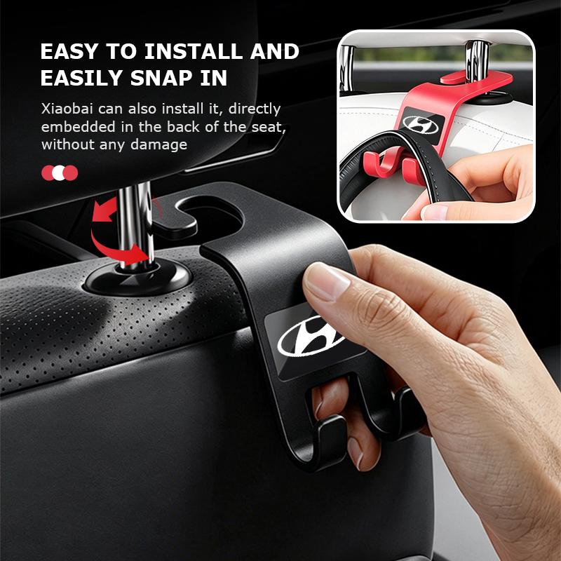 Car Logo Storage Hooks Headrest Hooks Car Seat Hanger Hook For Hyundai Genesis Azera GDI I10 I20 I30 I40 Ix20 Ix35 Accent Y5