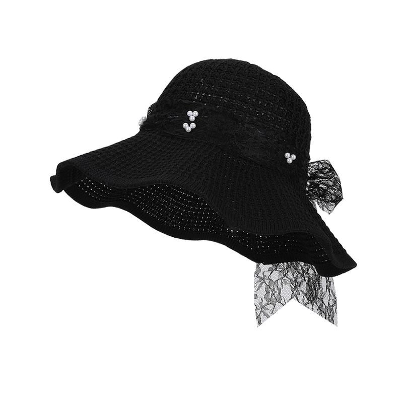 Summer Large Brim Sun Hat, Beach Vacation Sun Hat, Women's Lace Bow Sun Hat