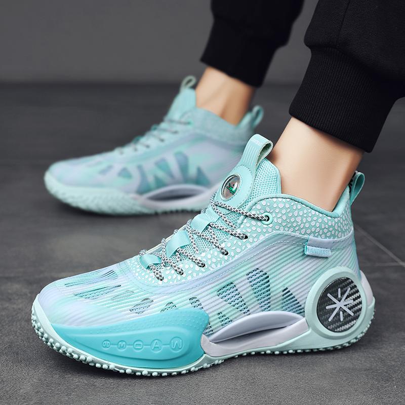 

Мужские удобные дышащие с мягкой подошвой нескользящие женские новые уличные фитнес спортивные модные кроссовки для пары крутые баскетбольные кроссовки 36 циан