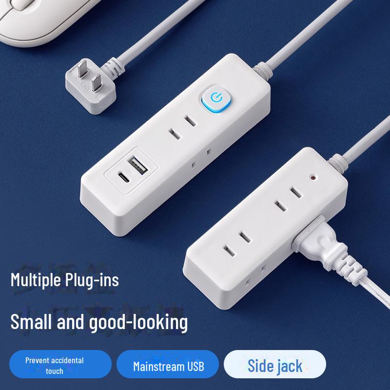 Dual Plug Socket with USB Ports - Two-Pin Extension Board