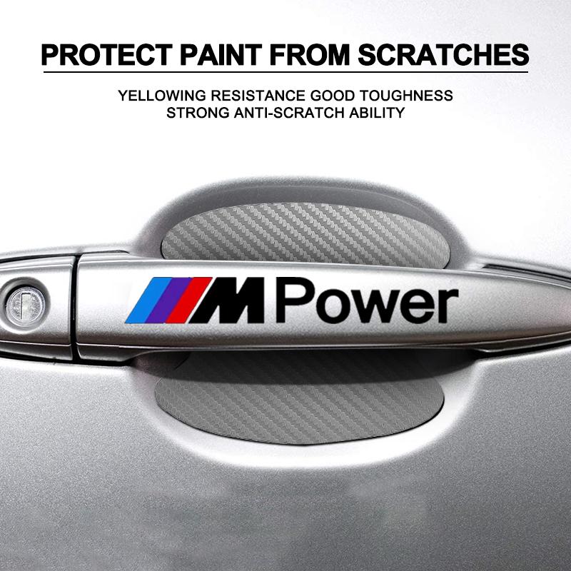 Car Door Sticker Carbon Fiber Scratches Auto Handle Protection Film For BMW M E34 E36 E60 E90 E46 E39 E70 F10 F20 F30 X5 X6 X1 M3 M5 M6 E71 F01 F87